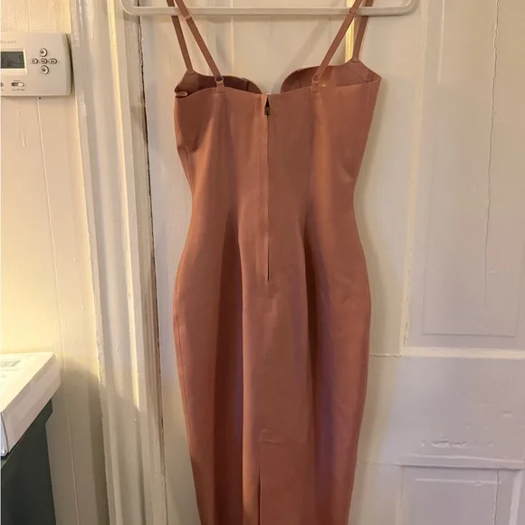 Chic Tan Midi Latex Atsuko Kudo Dress - Picture 5 of 6